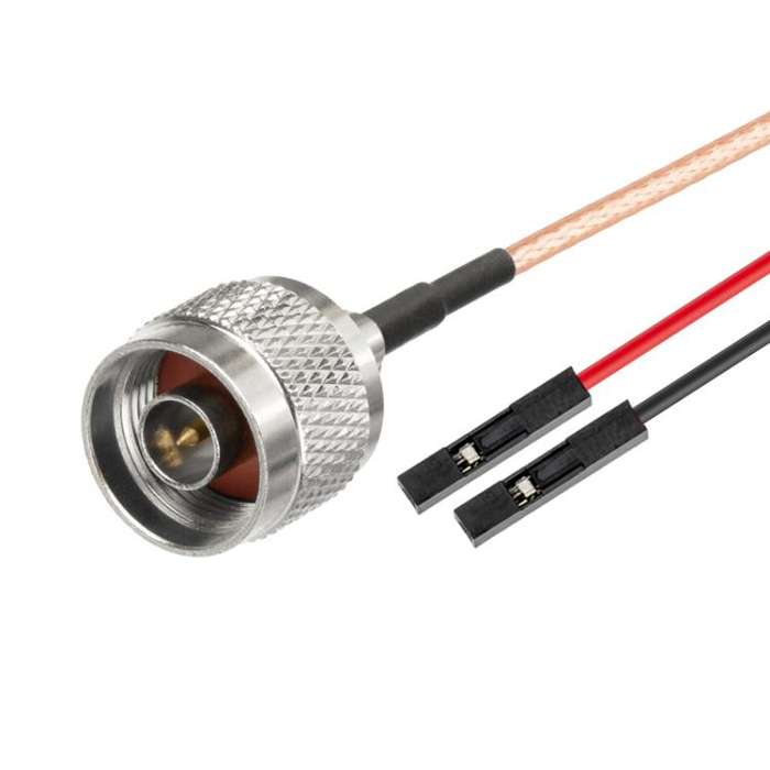 N Male To Dual DuPont Female RG316 RF Test Extension Adapter Cable(0.5m)