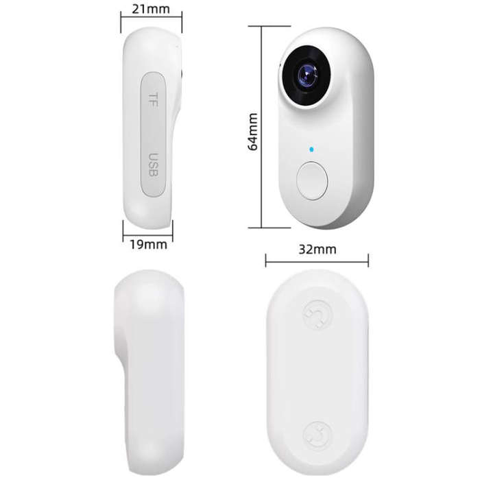 Pet Recorder With Collar Cat Dog View Camera, Size: WiFi With 16G Memory Card(White)