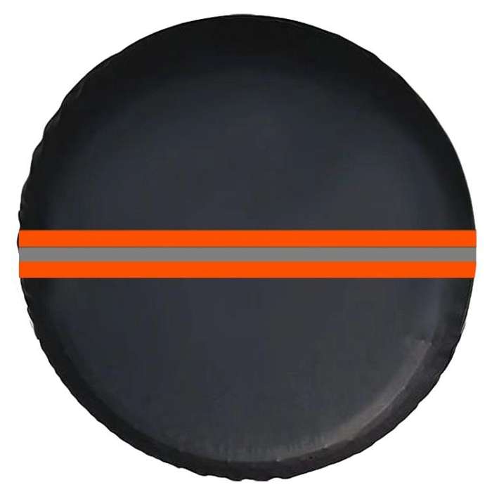 17inch Thickened Imitation Leather Car Tire Protector Spare Tire Cover With Reflective Stripes(FG...