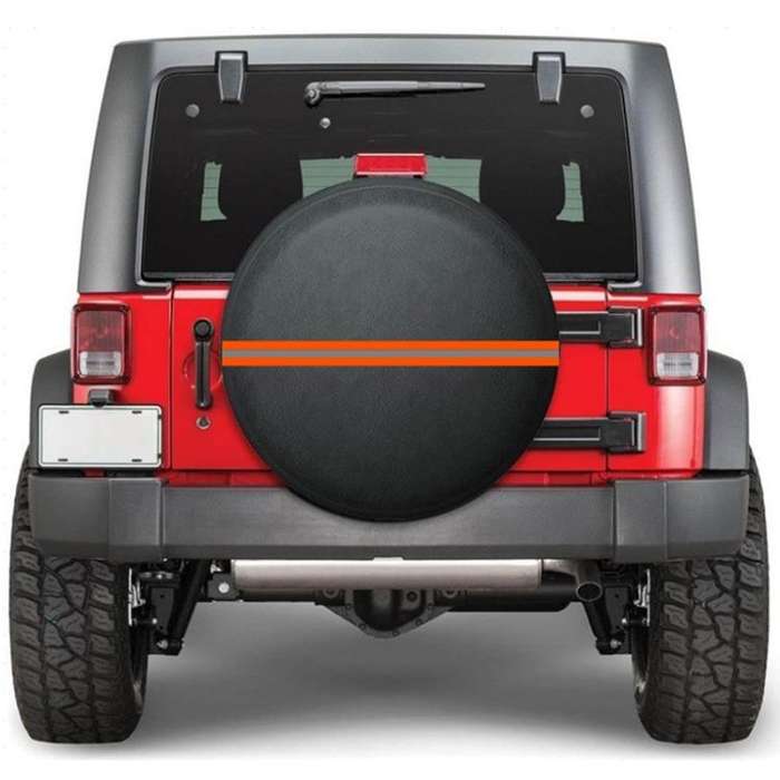 14inch Thickened Imitation Leather Car Tire Protector Spare Tire Cover With Reflective Stripes(FG...