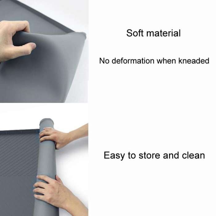 71 x 56cm Diamond Pattern Under Sink Cabinet Mat Kitchen Dishwasher Silicone Drainage Pad(Gray)