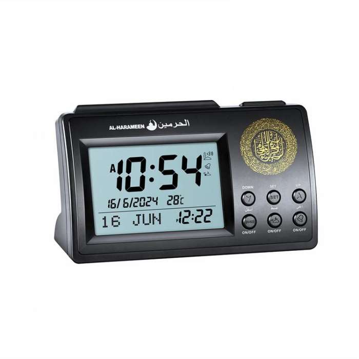 Simple Desktop Clock Perpetual Calendar Alarm Clock(Black)
