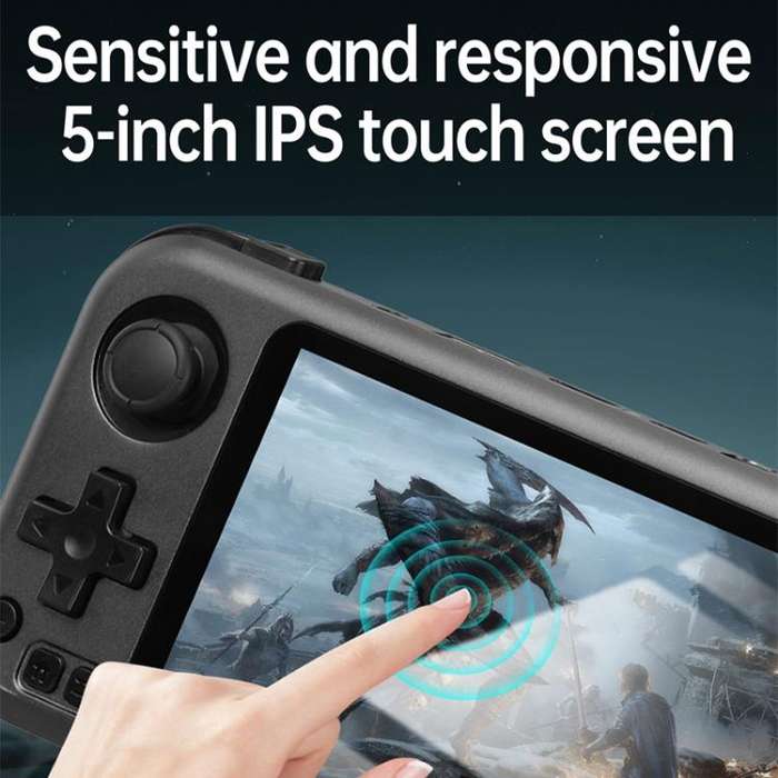 CB408 4.7-inch Touch Screen Handheld Game Console Supports WiFi Android 11 +Linux System 64G(Blue)
