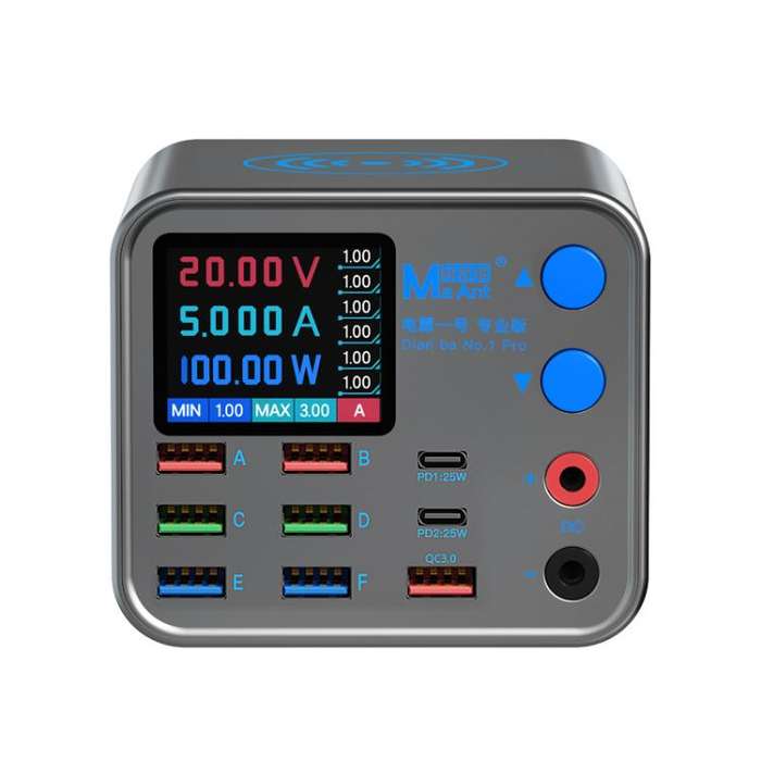 MaAnt DianBa No.1 Pro Multi-port Charger 9-ports With Digital Display Power Wireless Charger EU Plug
