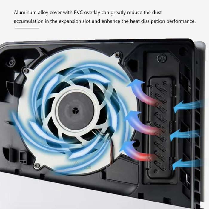 For PS5 Slim / PS5 Pro M.2 SSD Heatsink Dust Cover Expansion Slot Radiator(Black)