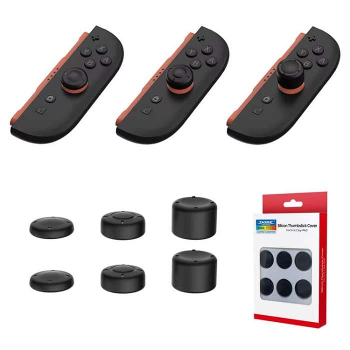 For Switch 2 Console DOBE 6pcs /Pack Joystick Cap Heightening Cap Set(Black)
