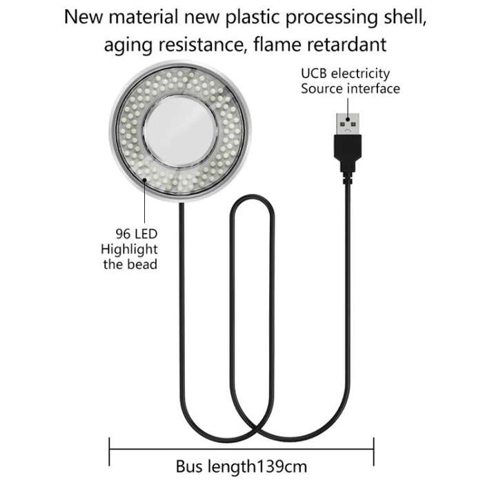 MaAnt MY-038 Cell Phone Repair Microscope Ring Polarized LED Light Source Lamps 96 Beads Anti-Gla...