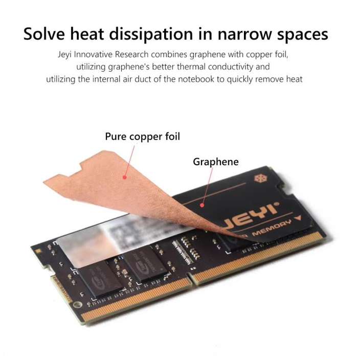 2pcs /Pack JEYI Pure Copper Graphene Laptop Memory Heatsink Radiator for DDR5 DDR4 DDR3(NB-CG)