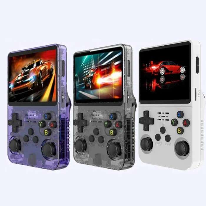 R36S Retro Handheld Game Console Linux System 3.5-Inch Screen Single TF Card Version 128G(White)