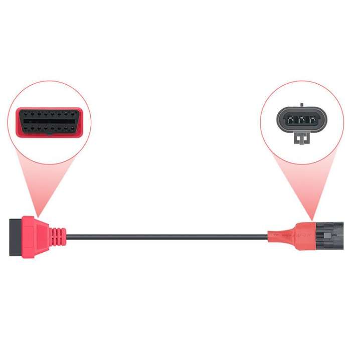 For SYM SANYANG Motorcycle OBD Cable 3Pin To OBD2 16Pin Diagnostic Adapter Scanner Extension Cable