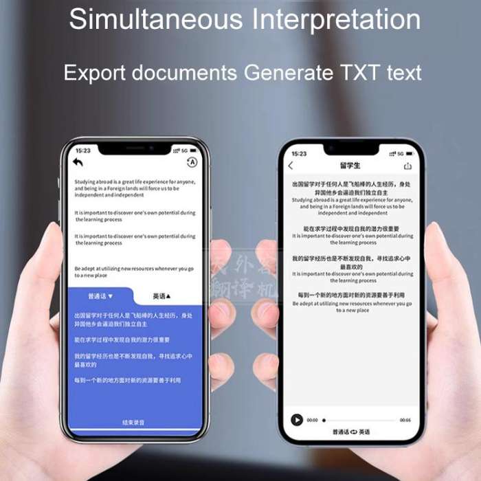 X9 8 In 1 AI Large Model Simultaneous Translator Offline Voice And Video Call Translation(Black)