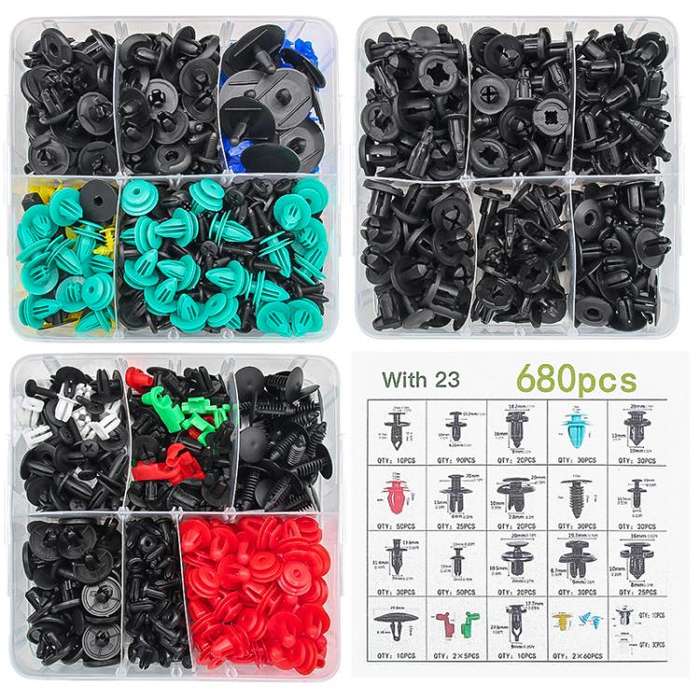 680pcs /Set Car Retainer Clips Fasteners Remover Kit Automotive Clips Set