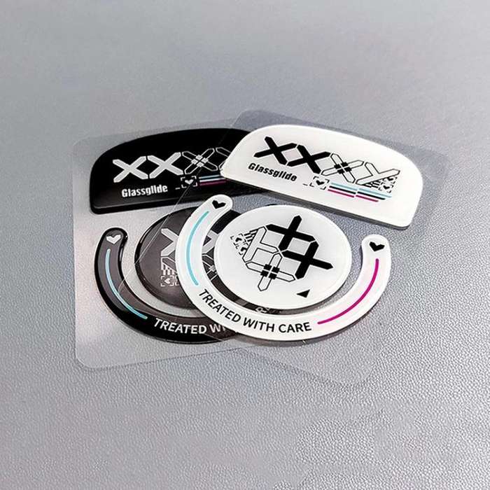 For Logitech GPW Glass Mouse Feet Stickers Anti-Slip Mouse Glide Skates(Printed White)