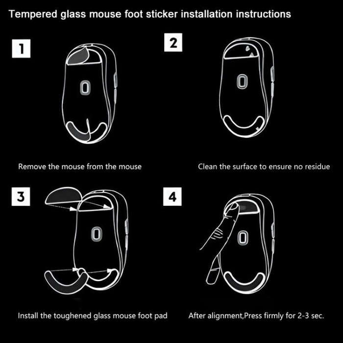 For Logitech GPW Glass Mouse Feet Stickers Anti-Slip Mouse Glide Skates(Printed White)