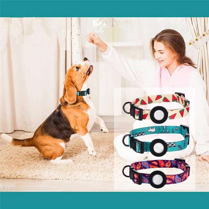 For AirTag Tracker Waterproof Silicone Case Pet Collar Cats Dog Neck Collar, Size: M(Bear)