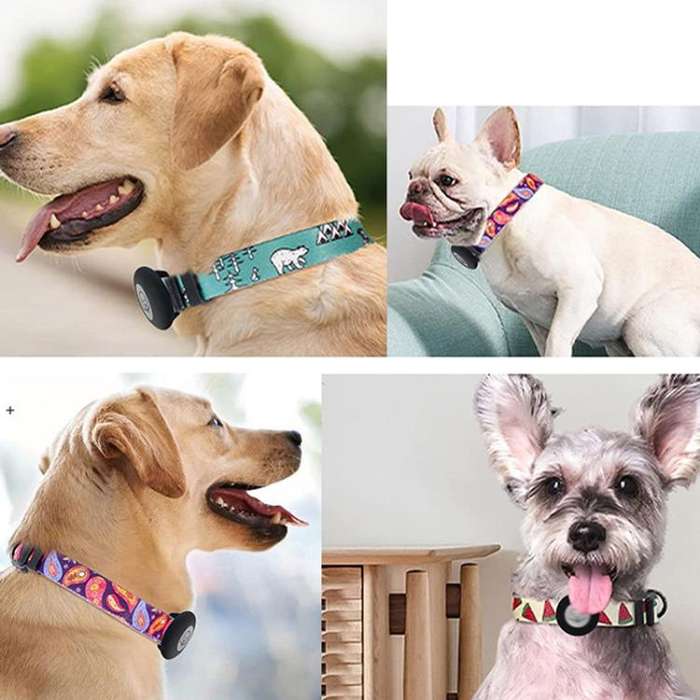 For AirTag Tracker Waterproof Silicone Case Pet Collar Cats Dog Neck Collar, Size: L(Bear)