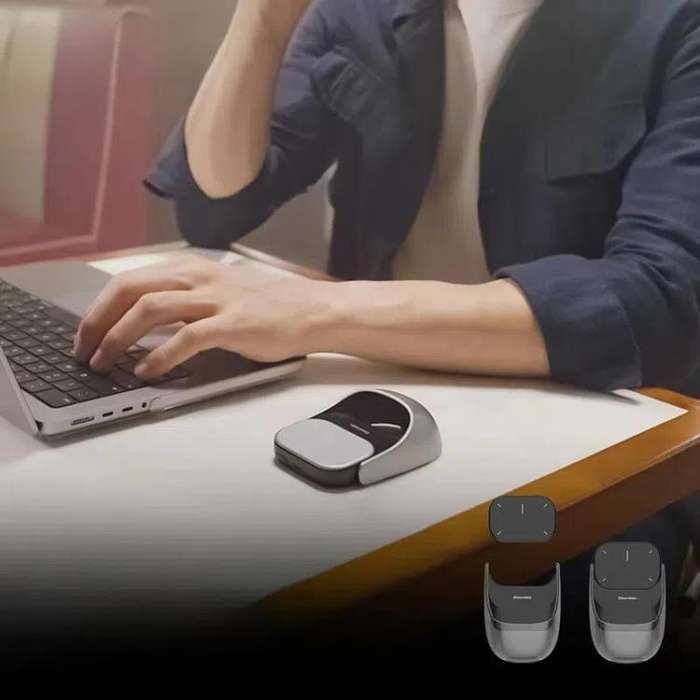 Cheerdots 2 Smart Magnetic Split Air Mouse Wireless Charging Bluetooth Dual Mode Mouse, Color: Da...