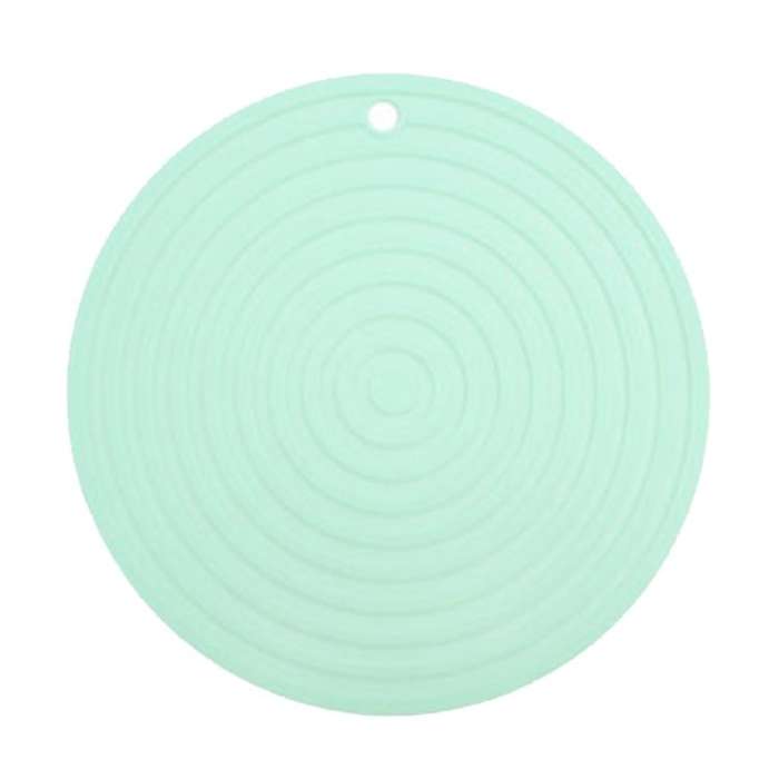 Food Grade Silicone Round Heat Insulation Mat Kitchen Anti-Scald And Anti-Slip Placemat(Green)
