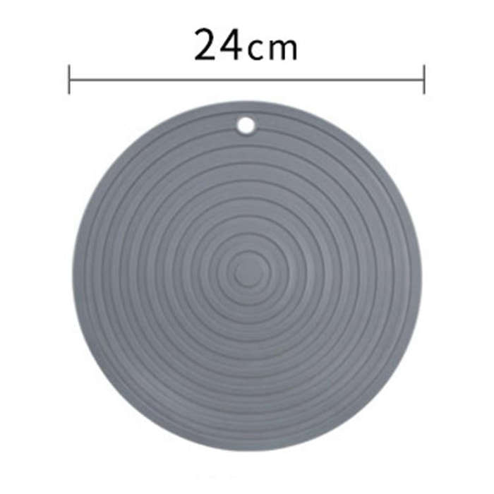 Food Grade Silicone Round Heat Insulation Mat Kitchen Anti-Scald And Anti-Slip Placemat(Gray)