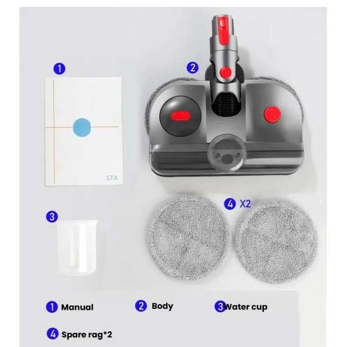 For Dyson V12 Slim / V10 Slim 4-In-1 Electric Mop Head With UV Sterilizer Light And Water Tank