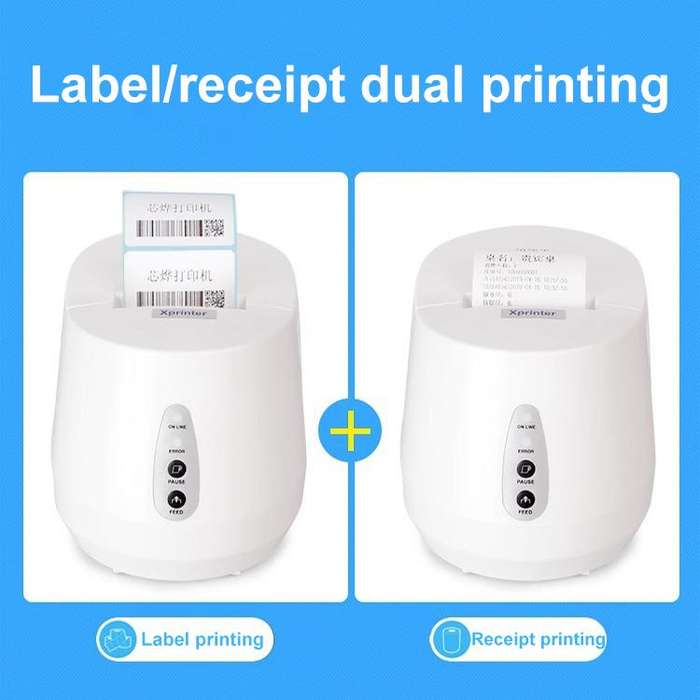 Xprinter XP-237B Barcode QR Code Supermarket Receipt Label Thermal Printer, Spec: USB(US Plug)
