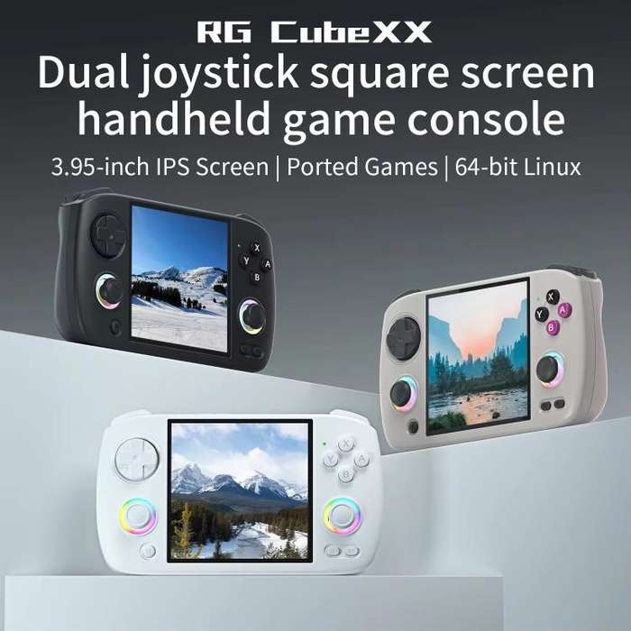 ANBERNIC RG CubeXX 3.95-Inch IPS Screen Handheld Game Console Supports WiFi Bluetooth, Linux 64-B...