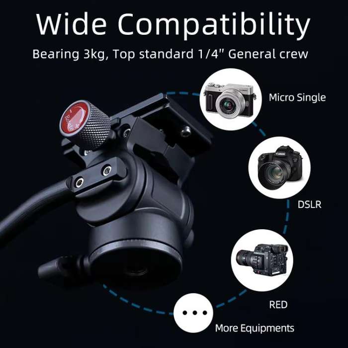XILETU  LS-2A  Mini Hydraulic Damping Ball Head Tripod Head 360 Degree Panoramic Shooting