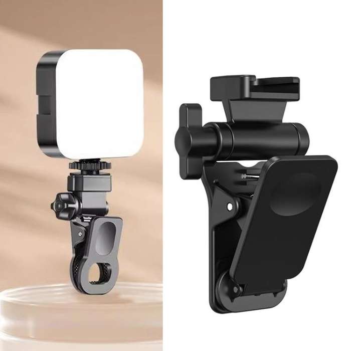 LED Selfie Fill Light Clamp Cell Phone Pocket Fill Light Cold Boot Clip Laptop Tablet External Fi...