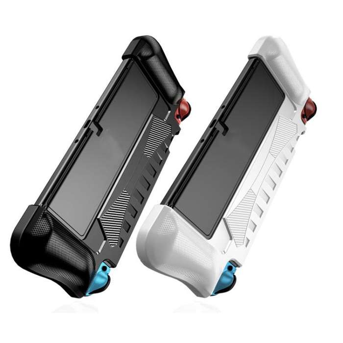 For Switch OLED Console TPU Protective Cover Integrated Shell With 2 Game Card Slots(Black)