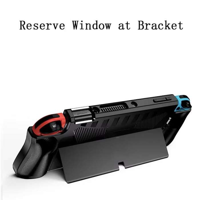For Switch OLED Console TPU Protective Cover Integrated Shell With 2 Game Card Slots(Black)