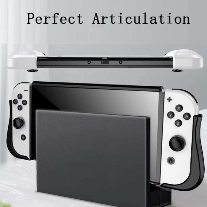 For Switch OLED Console TPU Protective Cover Integrated Shell With 2 Game Card Slots(Black)