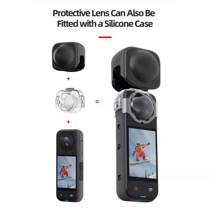 For Insta360 X4 HEPAIL AC37 Lens Anti-fog Snap-on Protective Mirror Front and Rear Lens Protectors