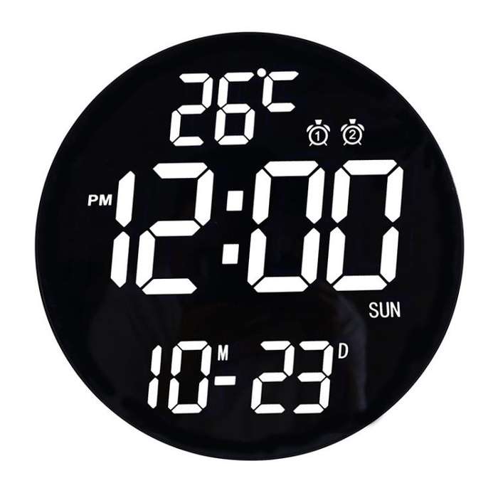 11.6-Inch White Light Wall Clock With Remote Control Multi-Functional Alarm Clock White+Cloth