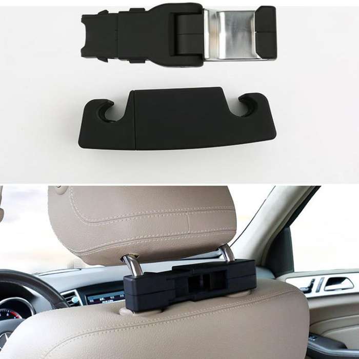 Car Hook Car Seatback Hanging Hook Auto Clothes Bag Hanger, Style: Without Suction Cup