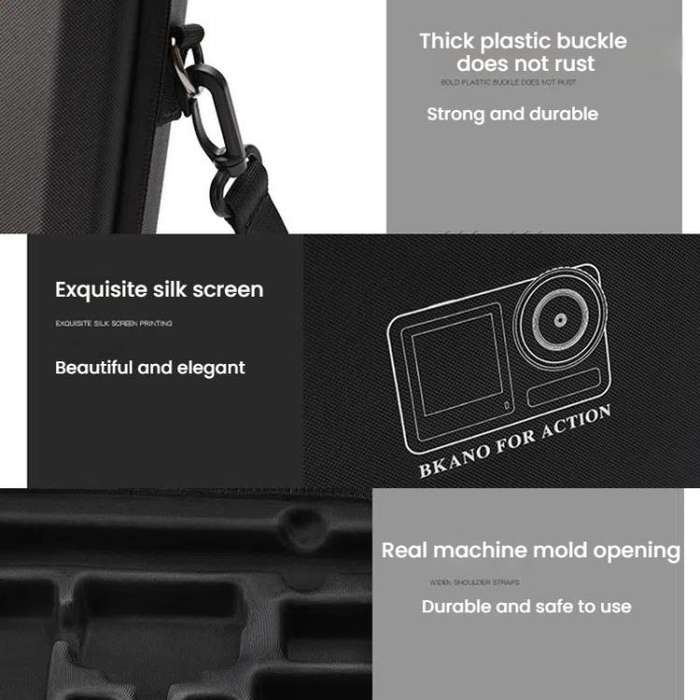 BKANO For DJI Osmo Action 3 / 4 / 5 Pro Sports Camera Storage Bag Portable Protective Bag Case(Bl...