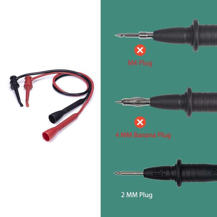 2mm Multimeter Test Hook Universal Digital Meter Probe Hook Direct Plug-In Test Probe Needle(BC00...