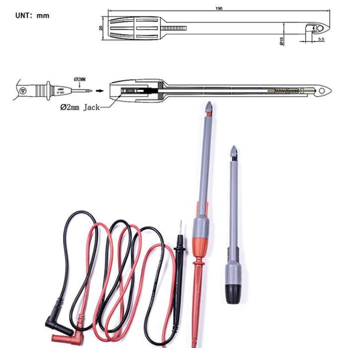 Banana Plug Multimeter Non-Destructive Piercing Probe(4mm Jack)