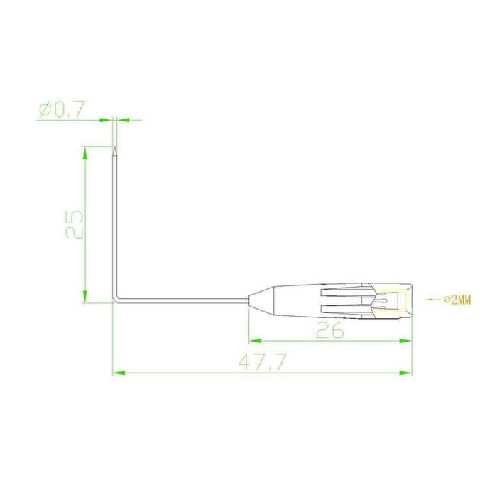 2mm Jack 90 Degree Puncture Extension Needle Multimeter Probe Universal Digital Meter Probe(Black)