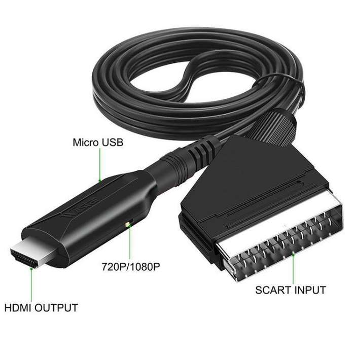 HDMI To SCART Converter For Set-Top Boxes Game Consoles Audio Video(Black)