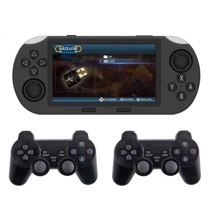 4.5-inch IPS Screen 64G Handheld Game Console Built-in 20000 Games, Model: SF3000 with 2 Handles