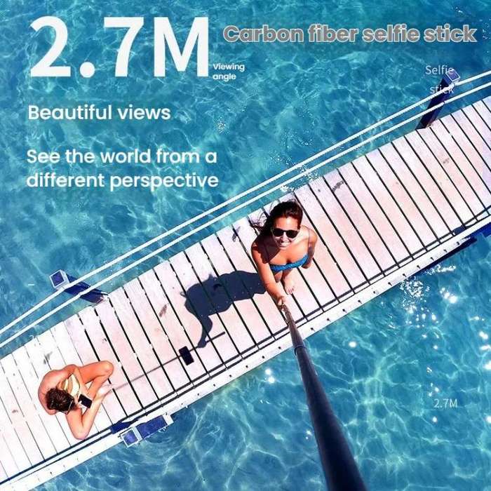 TELESIN Gen 2 2.7m Carbon Fiber Selfie Stick Sports Camera Extension Rod For GoPro HERO13 Black /...