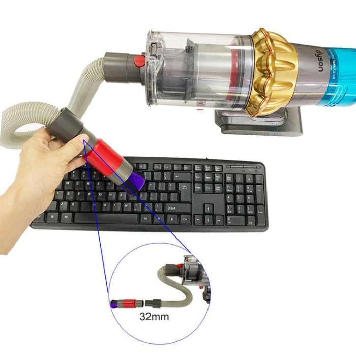 32mm Soft Brush+35mm Connector Vacuum Cleaner Dusting Streak Free Soft Brush Replacement Accessor...