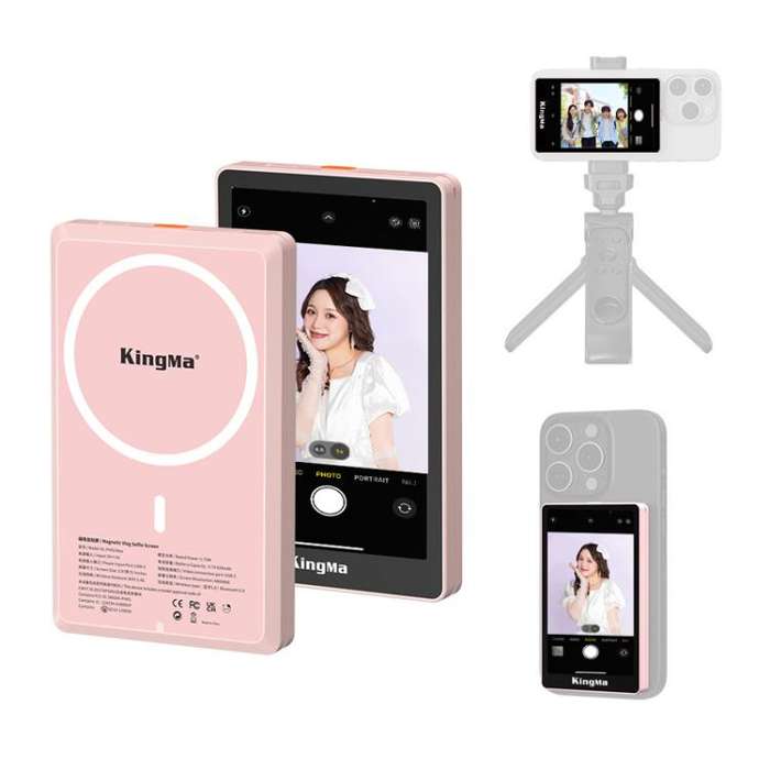 KingMa PH02 MAX Mobile Phone MagSafe Display Screen Selfie Live Streaming Phone Rear Camera(Black)