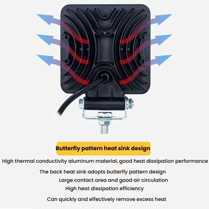 DC 12V-80V Forklift LED High Brightness Front Working Headlight, Size: 4 Inches 9 Beads