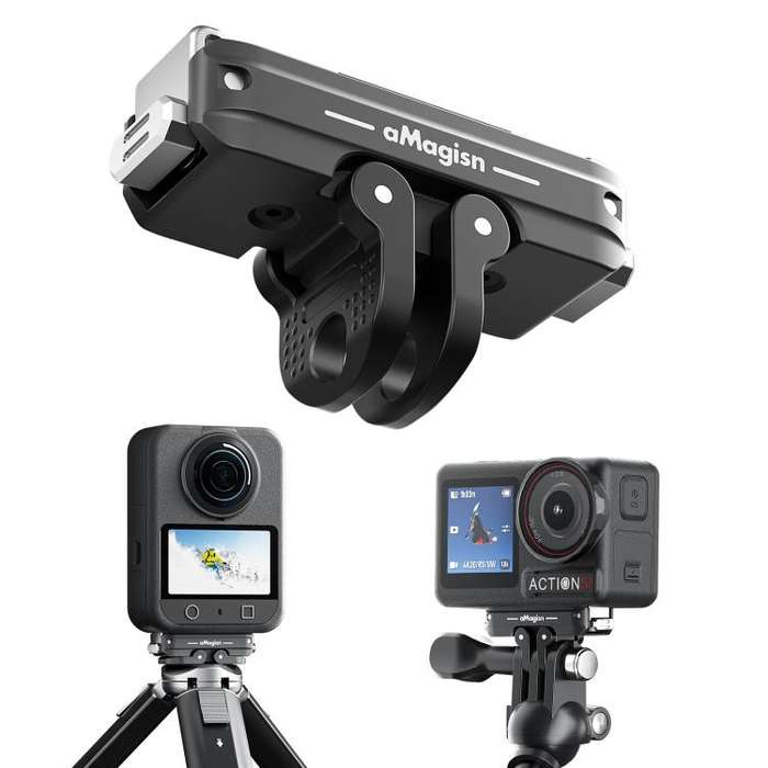 For DJI Osmo 360/Action 5 Pro/4/3 aMagisn Metal Magnetic Quick Release Mount Dual Interface Adapt...