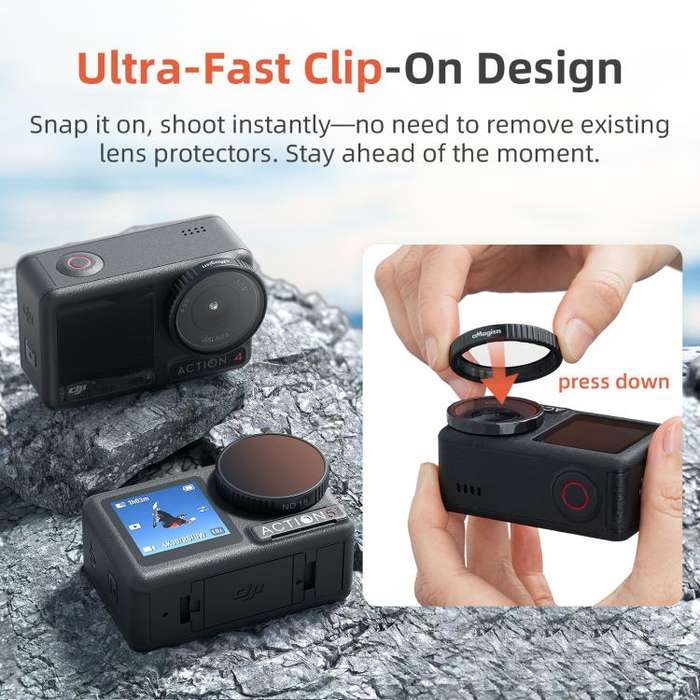 aMagisn Filter For DJI Action 5 Pro / 4 / 3, Spec: ND8+16+32+CPL