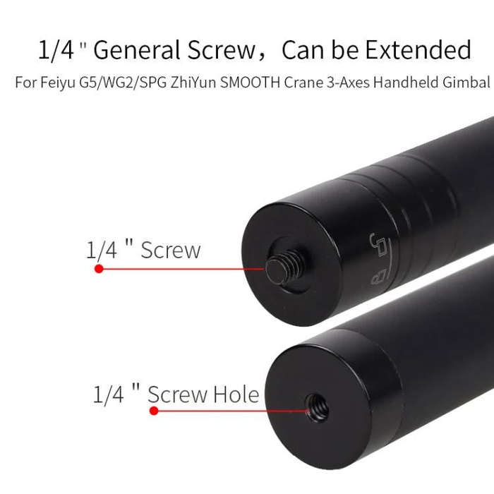 XILETU 19-73cm 5-section Telescopic Stabilizer Extension Rod Phone Camera Selfie Stick