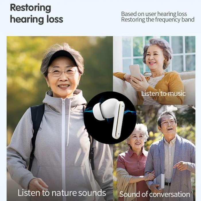 Smart Touch In-Ear Hearing Aid With Digital Charging Compartment(Black)