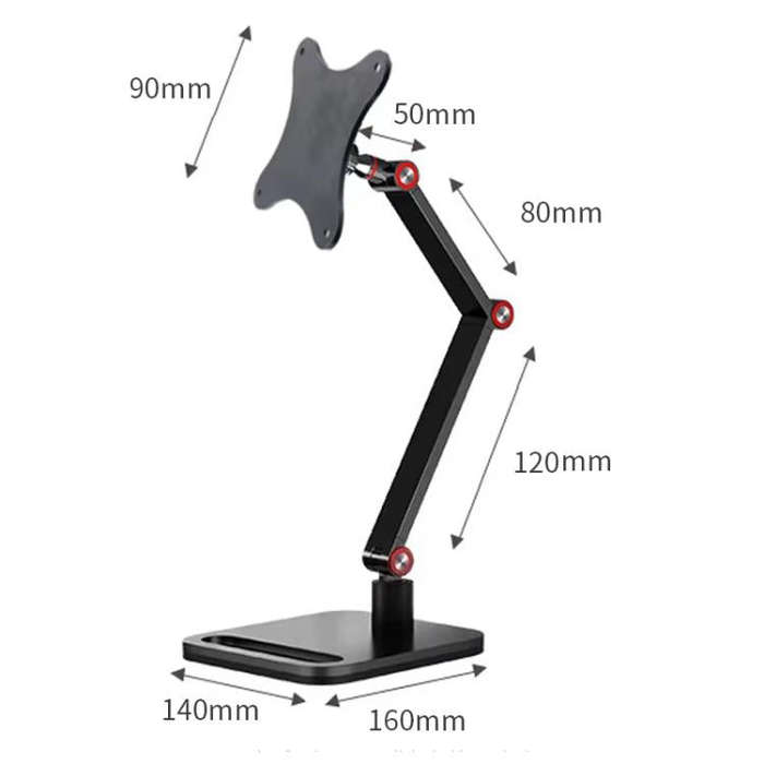 Portable Vesa Monitor Stand Height Adjustable Swivel Desk Mount For 17-Inch Screens(Black)