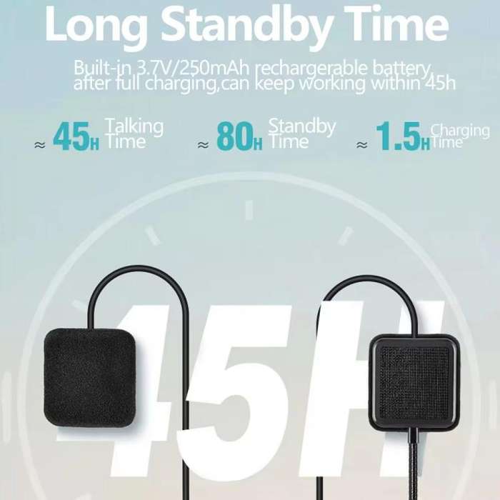 TW2S IPX5 Waterproof Noise Reduction Helmet Bluetooth Headset(Black)